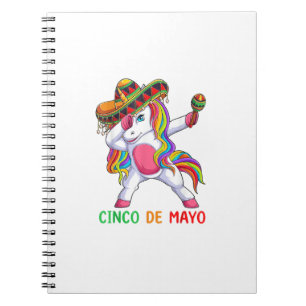 Dabbing Enhörning Låt oss fiesta Cinco de Mayo Bar Anteckningsbok