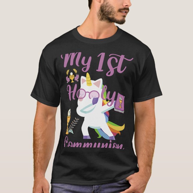 Dabbing Enhörning Min Första Nattvard T Shirt (Framsida)