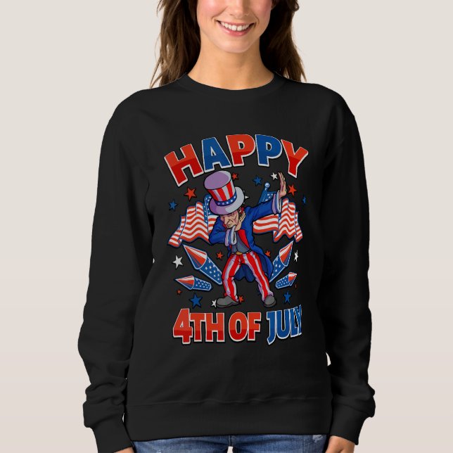 Dabbing farbror Sam 4:e juli Boys Manar American U T Shirt (Framsida)