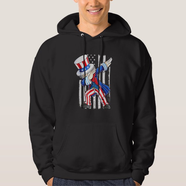 Dabbing farbror Sam 4:e juli Kids Boys Girl 1 Hoodie (Framsida)