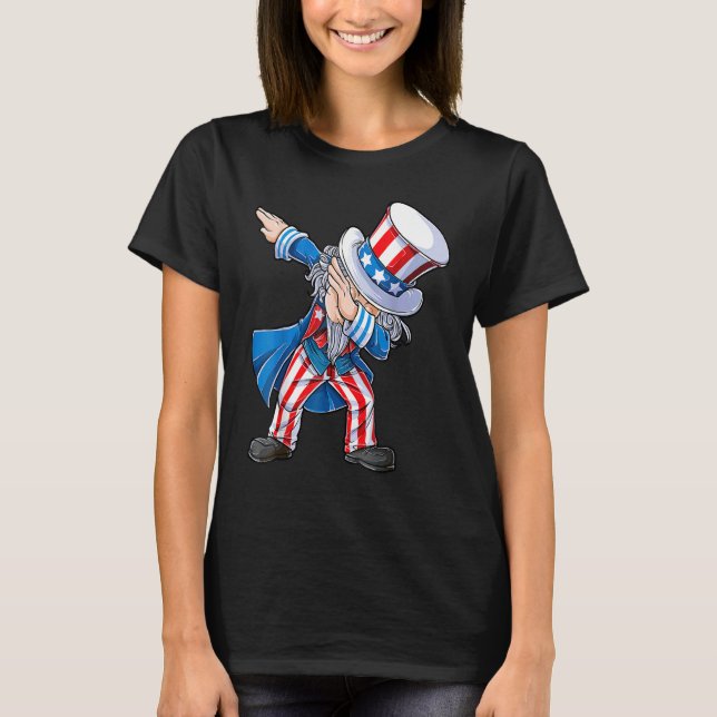 Dabbing farbror Sam 4:e juli Kids Boys Manar Dab D T Shirt (Framsida)
