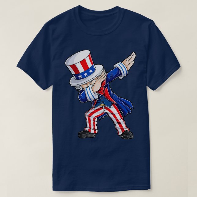 Dabbing farbror Sam 4:e juli Kids Boys Manar Gifts T Shirt (Design framsida)