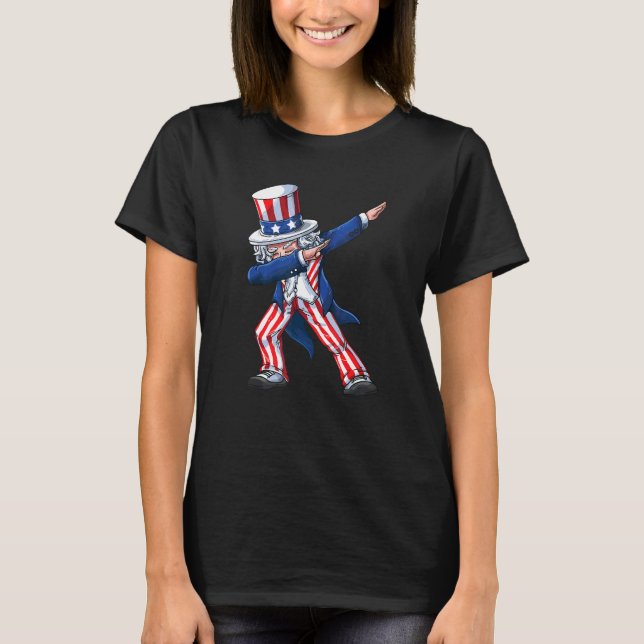 Dabbing farbror Sam 4 juli Kids Manar Kids Boys T Shirt (Framsida)