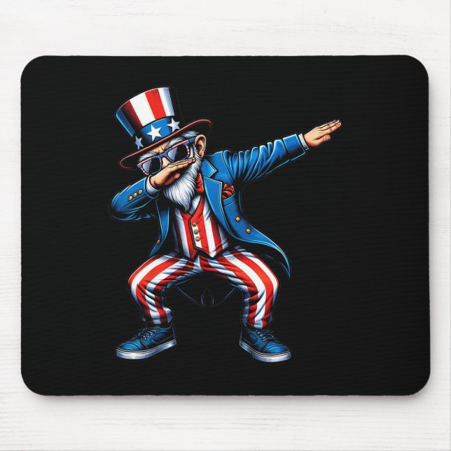 Dabbing farbror Sam Funny 4 juli Patriotic Boys Musmatta (Framsidan)