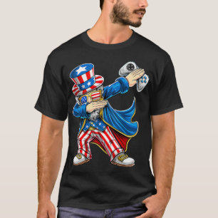 Dabbing farbror Sam Video Game Controller 4:e Jul T Shirt