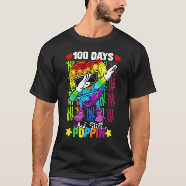 Dabbing Fidget Toy 100 Days Of School Still Poppin T Shirt (Framsida)