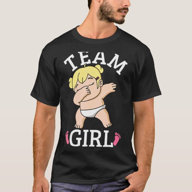Dabbing Flicka Group Outfit Team Girl Gender R T Shirt (Framsida)