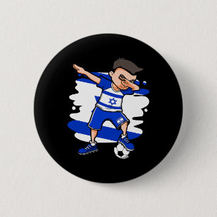 Dabbing Fotbollspojke - Israel Jersey Israelisk Fo Knapp