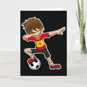 Dabbing Fotbollspojke Spanien Tröja, Spanska Barn Kort
