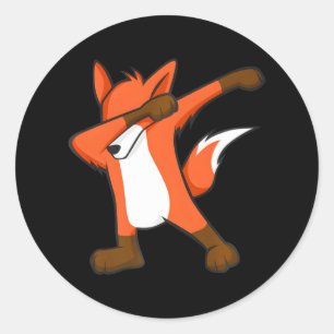 Dabbing Fox Cute Hip hop Dab Dance Runt Klistermärke