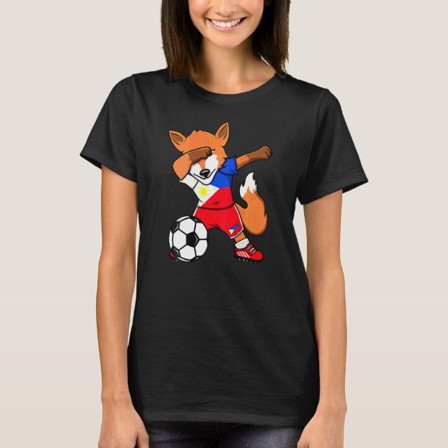 Dabbing Fox Filippinerna Fotboll Fläkt Jersey Flag T Shirt (Framsida)