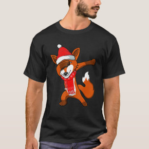 Dabbing Fox Funny jul Costume Party Cute Xma T Shirt