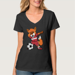 Dabbing Fox Lettland Ocer Fläkt Jersey Latvian Foo T Shirt