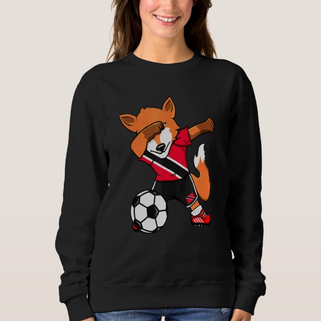 Dabbing Fox Trinidad och Tobago Soccer Fläkt Jerse T Shirt (Framsida)