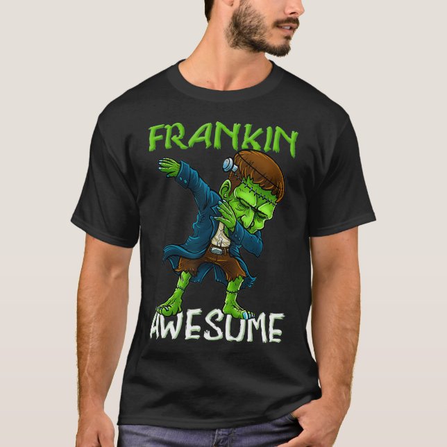 Dabbing Frankenstein Halloween Frankin Fantastisk T Shirt (Framsida)