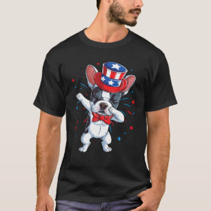 Dabbing Fransk Bulldog 4 juli T shirt Manar USA