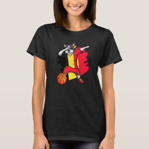 Dabbing Fransk Bulldog Belgium Basketball Fläkt Je T Shirt