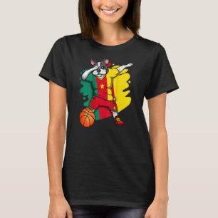 Dabbing Fransk Bulldog Cameroon Basketball Fläkt J T Shirt