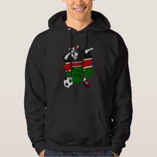 Dabbing Fransk Bulldog Kenya Soccer Fläkt Jersey F Hoodie