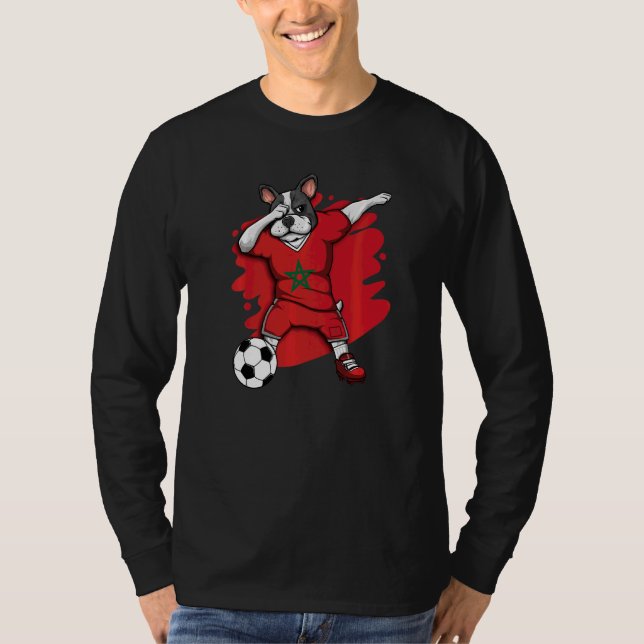 Dabbing Fransk Bulldog Marocko Ocer Fläkt Jersey T Shirt (Framsida)