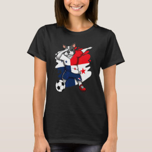 Dabbing Fransk Bulldog Panama Soccer Fläkt Jersey T Shirt