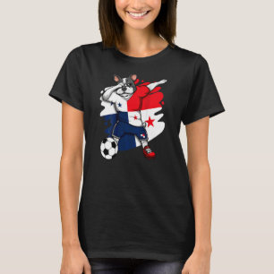 Dabbing Fransk Bulldog Panama Soccer Fläkt Jersey T Shirt