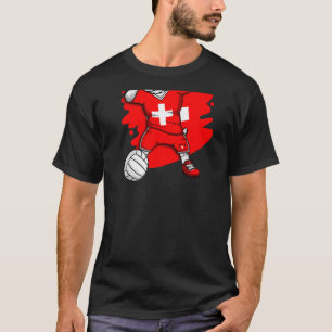 Dabbing Fransk Bulldog Schweiz Volleyball Fläkt T Shirt