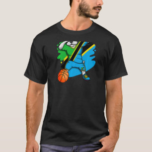 Dabbing Fransk Bulldog Tanzania Basketball Fläkt J T Shirt