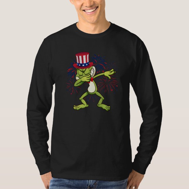 Dabbing Frog & farbror Sam Hat American Flagga 4:e T Shirt (Framsida)