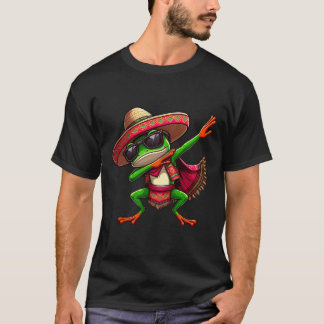 Dabbing Frog Sungles Sombrero Poncho Cinco De Mayo T Shirt
