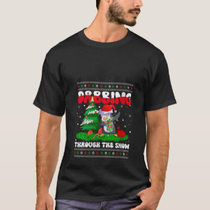Dabbing genom Snö Dance Penguin Christm T Shirt