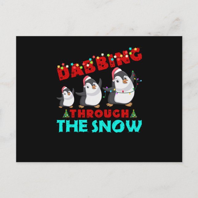 Dabbing genom Snö Meddelande Vykort (Framsida)