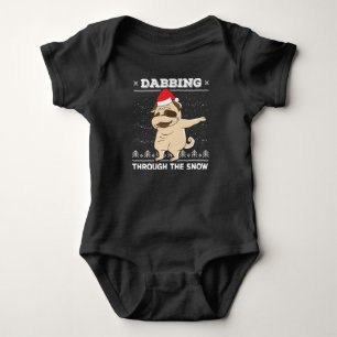 Dabbing genom Snö Pug Ugly Jul Sweate T Shirt