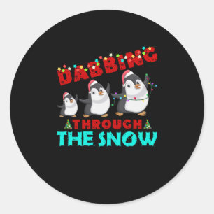 Dabbing genom Snö Runt Klistermärke