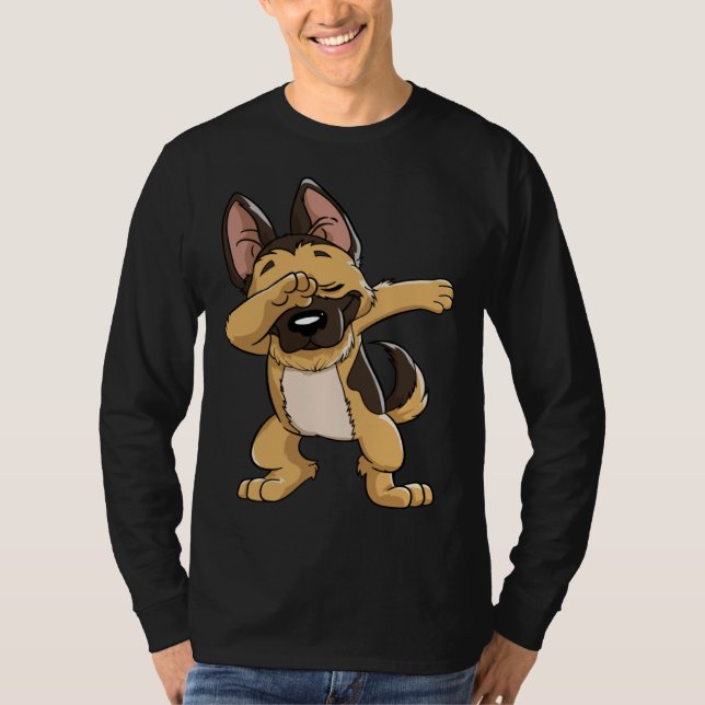 Dabbing German Shepherd Dog   Boys Kids Dab Dance T Shirt (Framsida)