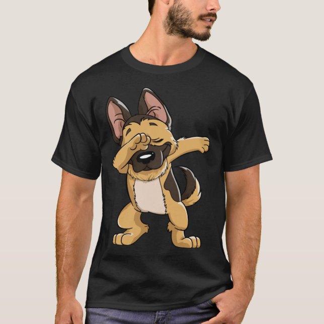 Dabbing German Shepherd Dog   Boys Kids Dab Dance T Shirt (Framsida)
