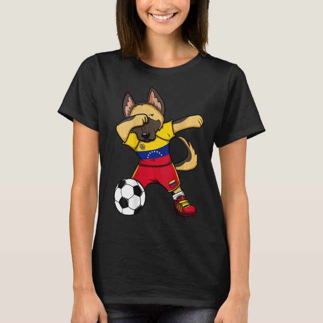Dabbing German Shepherd Venezuela T Shirt (Framsida)