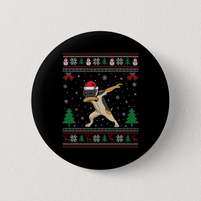 Dabbing German Shorthar Pointer Hund Santa Hat C Knapp (Framsida)