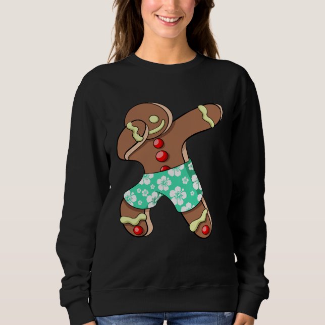 Dabbing Gingerbread Man Xmas Boy Christmas In July T Shirt (Framsida)