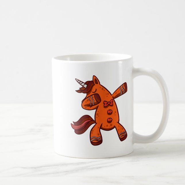 Dabbing Gingerbread Unicorn Cookie Christmas  Kaffemugg (Höger)