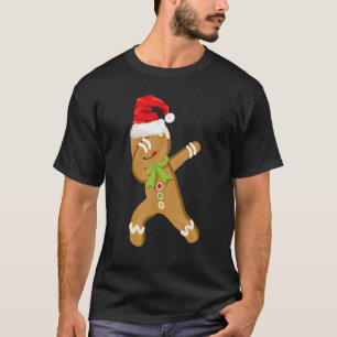 Dabbing Gingerbrowjul Pajama Santa Hat Kid T Shirt