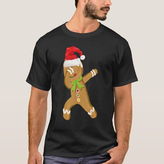 Dabbing Gingerbrowjul Pajama Santa Hat Kid T Shirt (Framsida)
