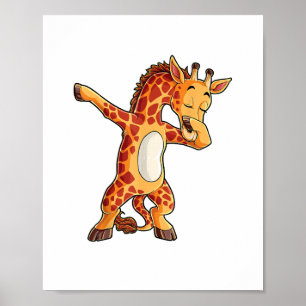 Dabbing Giraff T-shirt Giraffer Rolig Dab Dans T Poster