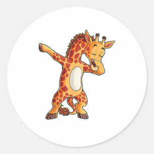 Dabbing Giraffe T shirt Giraffes Funny Dab Dance T Runt Klistermärke