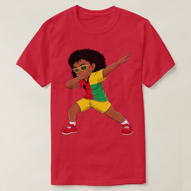Dabbing Girl Guinea Bissau Flagga Kids Dab Dance T Shirt (Design framsida)