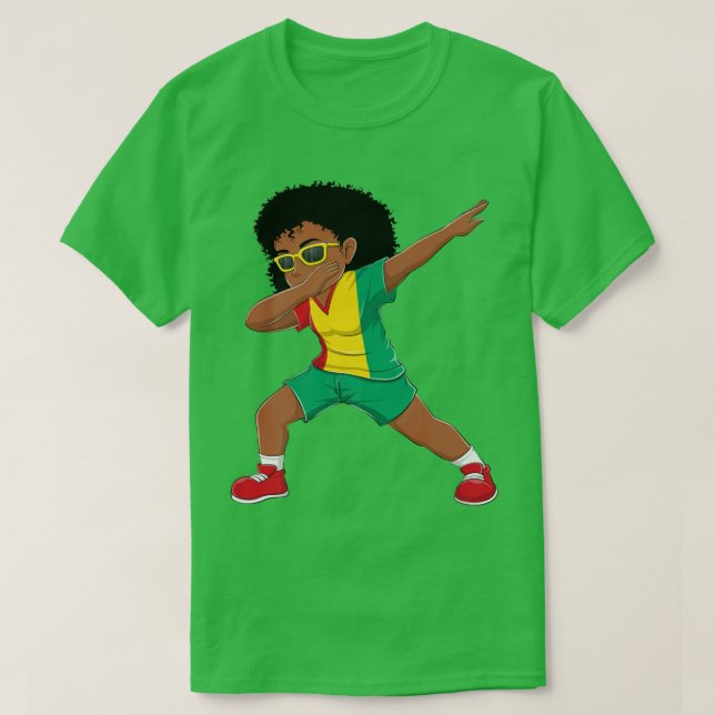 Dabbing Girl Guineans Guinea Flagga Kids Dab Dance T Shirt (Design framsida)