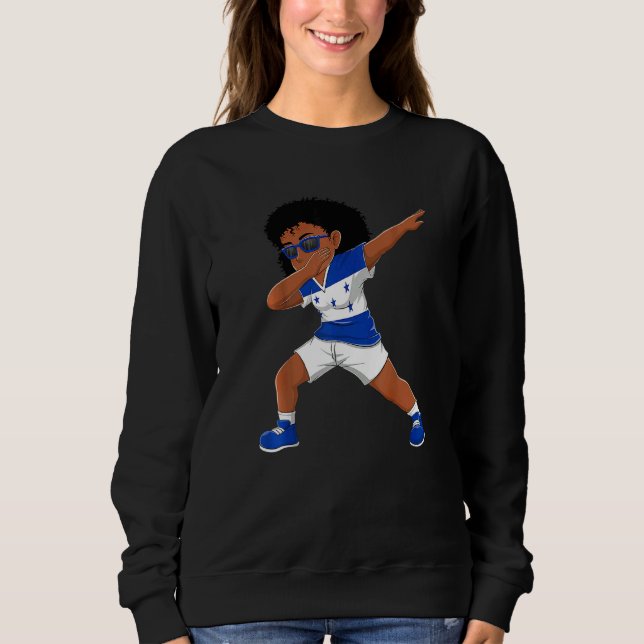 Dabbing Girl Hondurans Honduras Flag Kids Dab Danc T Shirt (Framsida)