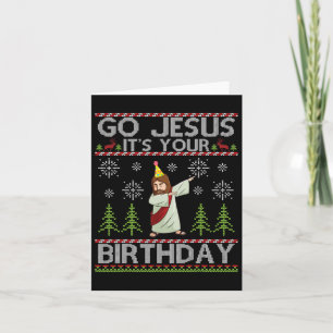 Dabbing Go Jesus Det är din födelsedagshälsning Ch Kort