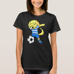 Dabbing Golden Retriever Greece Ocer Fläkt Jersey T Shirt