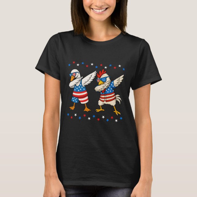 Dabbing Goose Chicken, 4:e juli, Manar Kvinnor T Shirt (Framsida)